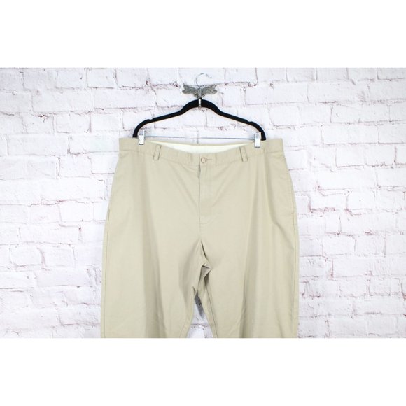 LL Bean Brown Cotton Wrinkle-Free Double L Classic Fit Chino Pants 42x37 - Picture 2 of 9